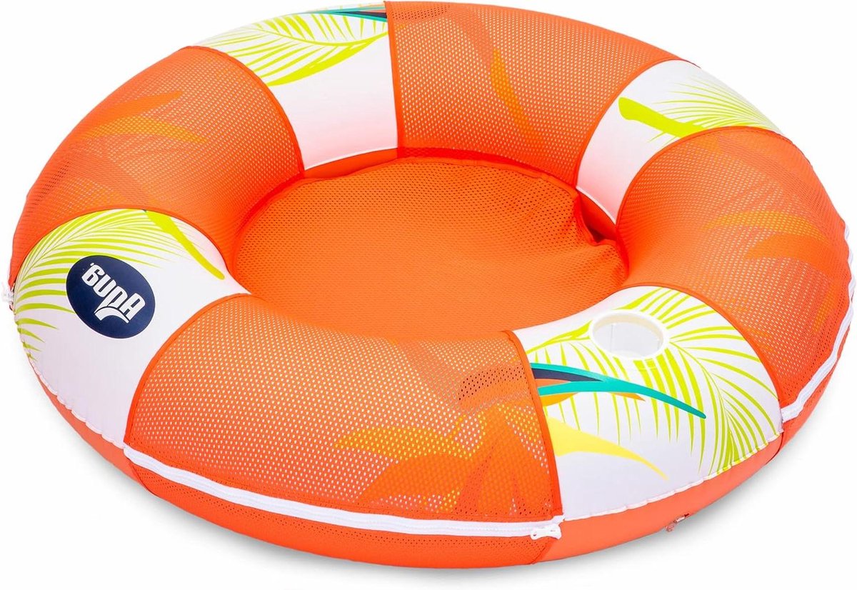 Hangmat Tube - Zwemband Opblaasbaar - Ontspannen op water - Afneembare hoes - 91 cm - Oranje