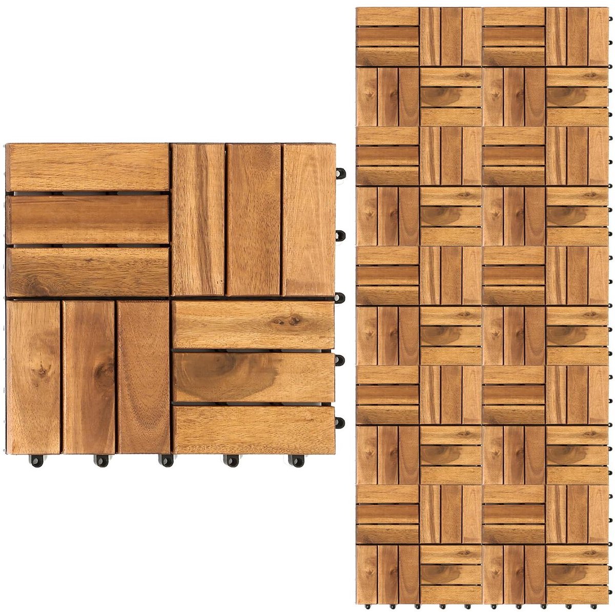 Houten Terrastegels - Balkontegels Hout - Tuin Aankleden - Kliksysteem Insteek - 30x30 cm - Natuurlijk Hout