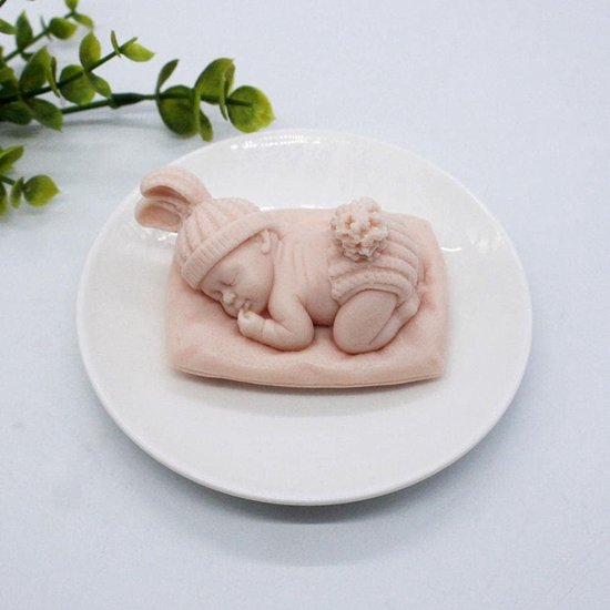 Siliconen Mal, Pasgeboren Zeep Mal voor Fondant Taart Decoraties Taart Topper Cupcake Topper DIY Siliconen Mal voor Kaarsen — afbeelding 5