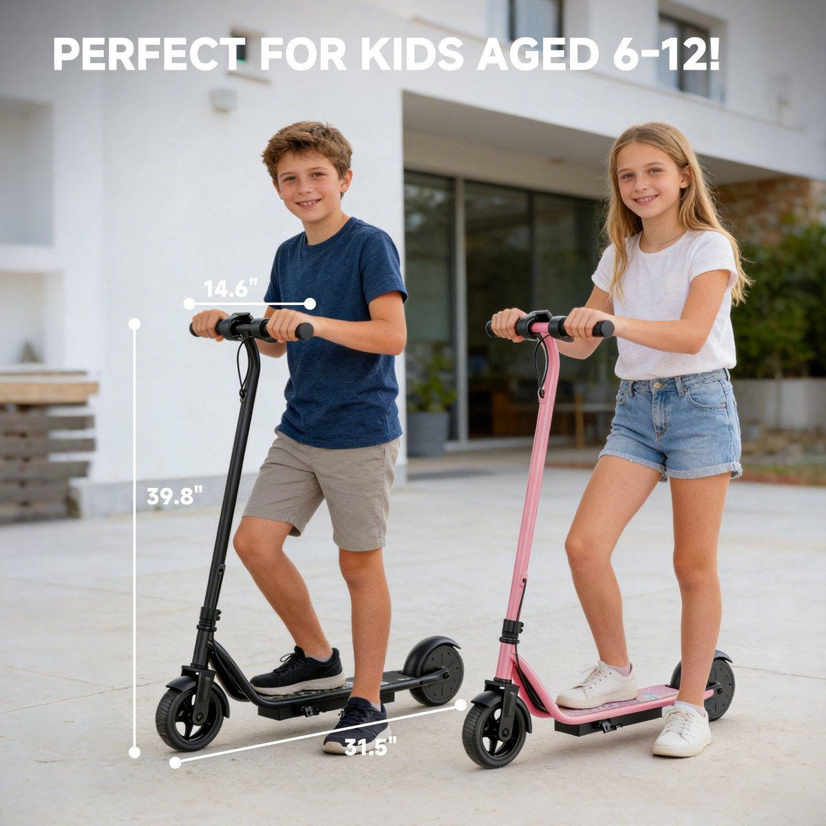 LADPED LP65 Elektrische Kinderstep – 250W Motor, Tot 14 km/u, 16 km Actieradius, 3 Snelheidsstanden, 6,5 Inch Massieve Banden, Veilig en Opvouwbaar-Zwart — cadeau in Elektronica - foto 5