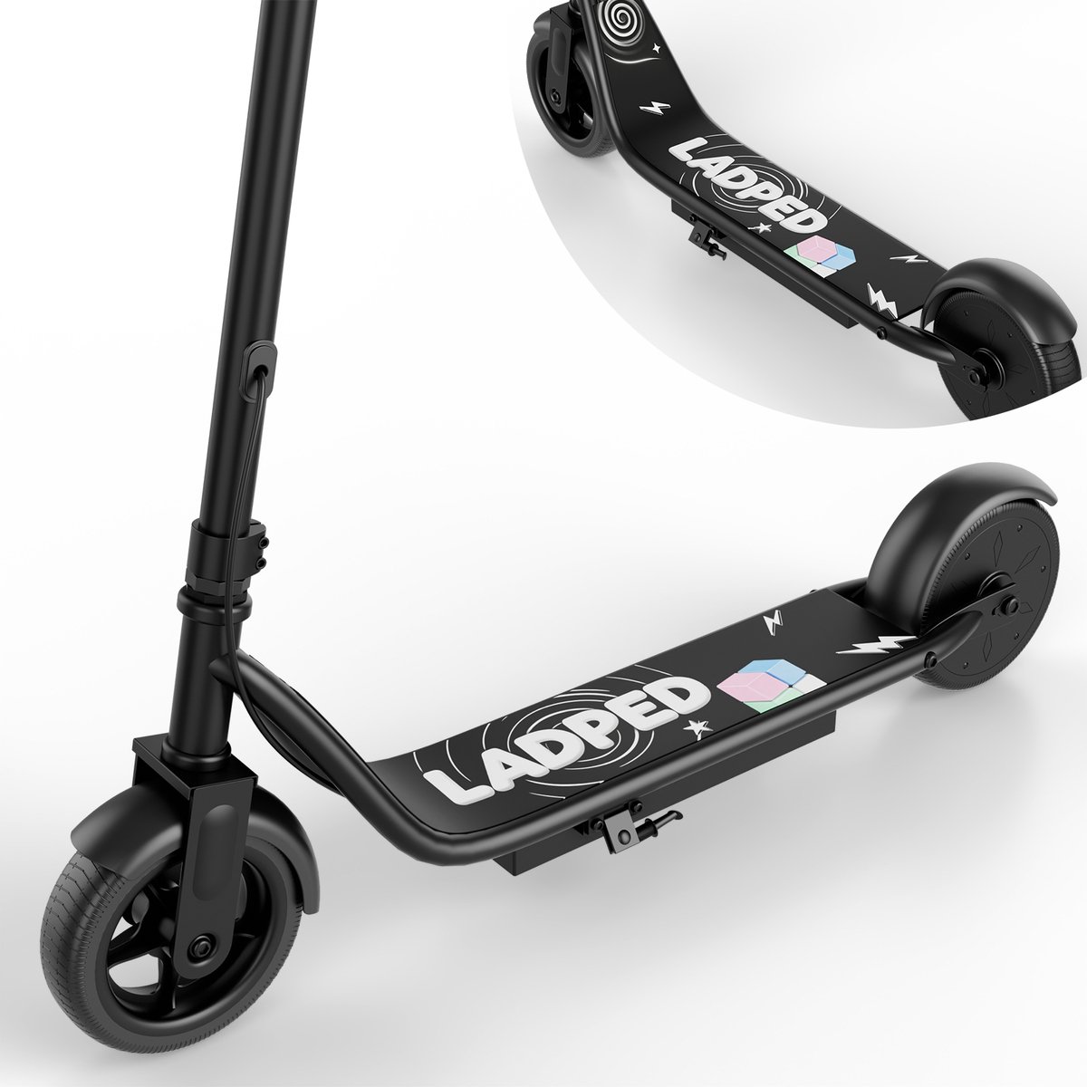 LADPED LP65 Elektrische Kinderstep – 250W Motor, Tot 14 km/u, 16 km Actieradius, 3 Snelheidsstanden, 6,5 Inch Massieve Banden, Veilig en Opvouwbaar-Zwart — cadeau in Elektronica - foto 8