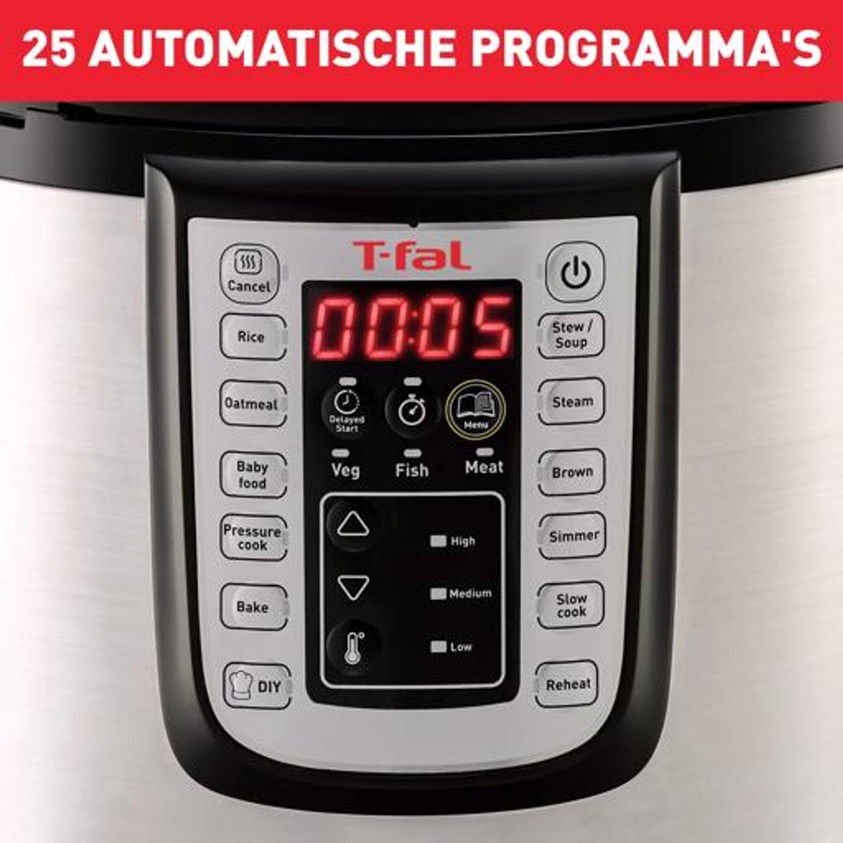 Tefal CY505E multicooker met 6 liter en 25 programma's