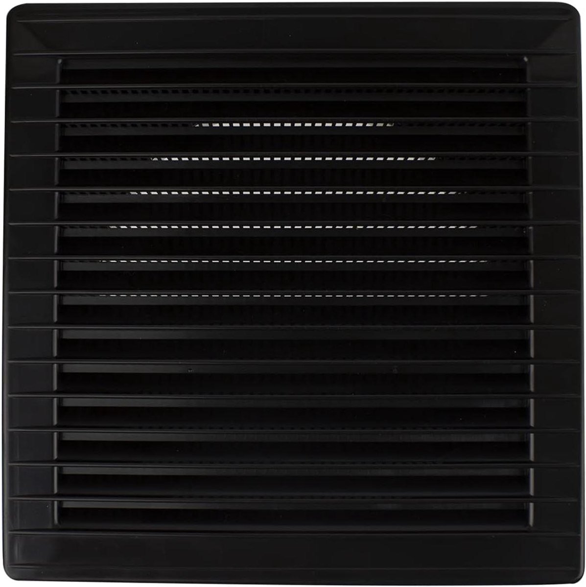 Ventilatierooster hoekig - Ventilatiekap rooster - Ventilatie ruimtes - Geïntegreerde insectenbescherming - 170 x 170 mm - Zwart