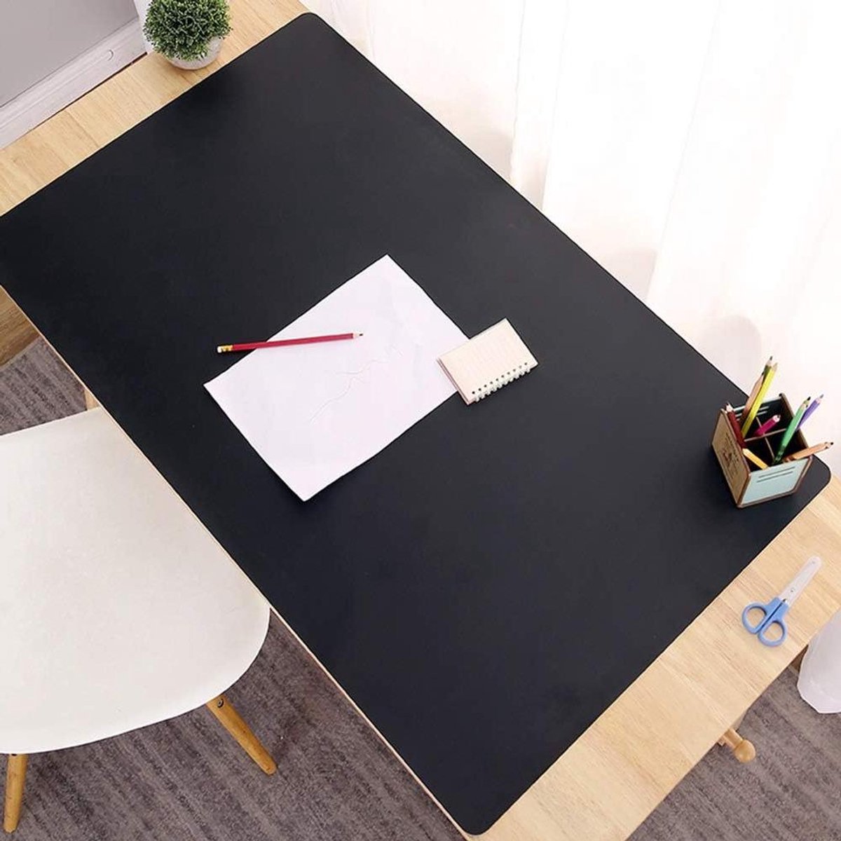Bureau Onderlegger - Schrijfmat Dik - Bureau Beschermen - Waterbestendig PVC - 120x60cm - Zwart