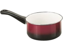 Steel Kookpan - Steelpan Emaye - Melk Opwarmen - Snelle Warmteverdeling - 16 cm - Zwart