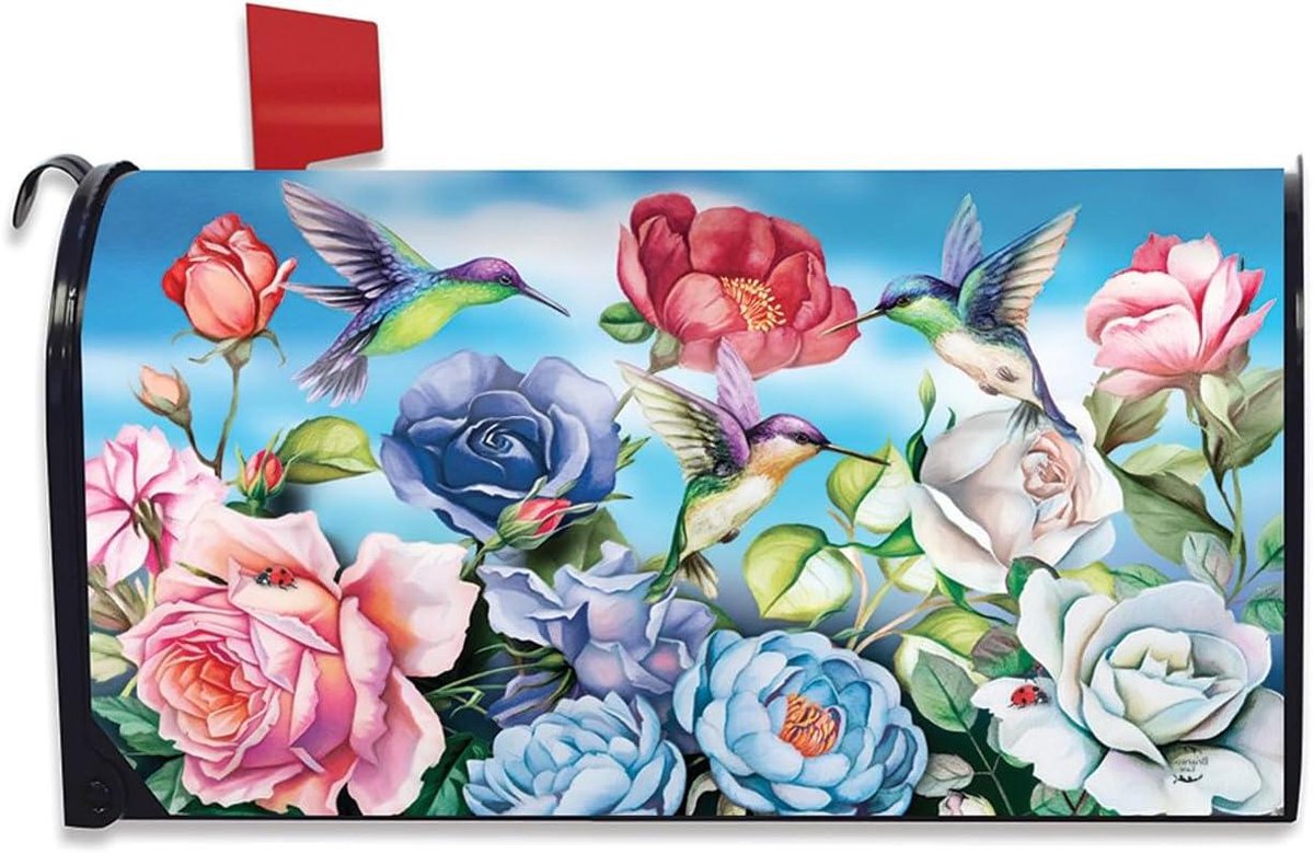 Brievenbusdecoratie - Brievenbushoes Bloem - Buiten Decoratie - Magnetische Bevestiging - 50.8 x 25.4 cm - Multicolor