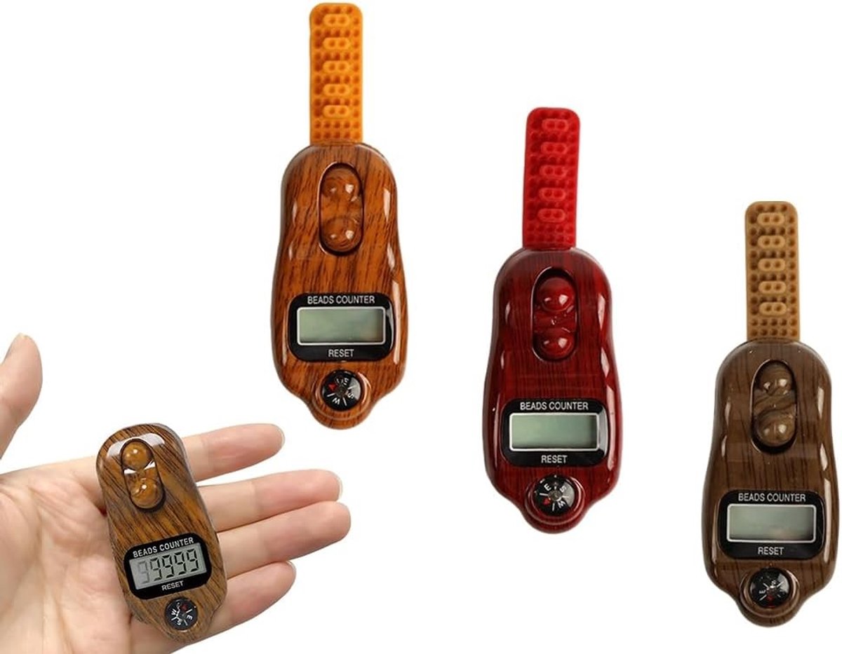 Digitale Telmachine voor Gebedskralen, 3 Stuks, Inclusief Kompas, Ideaal voor Meditatie en Religieuze Praktijken