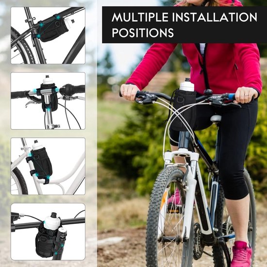 Universele Fiets Bidonhouder voor Stuur en Frame - Ook voor Scooter en Rolstoel — afbeelding 2