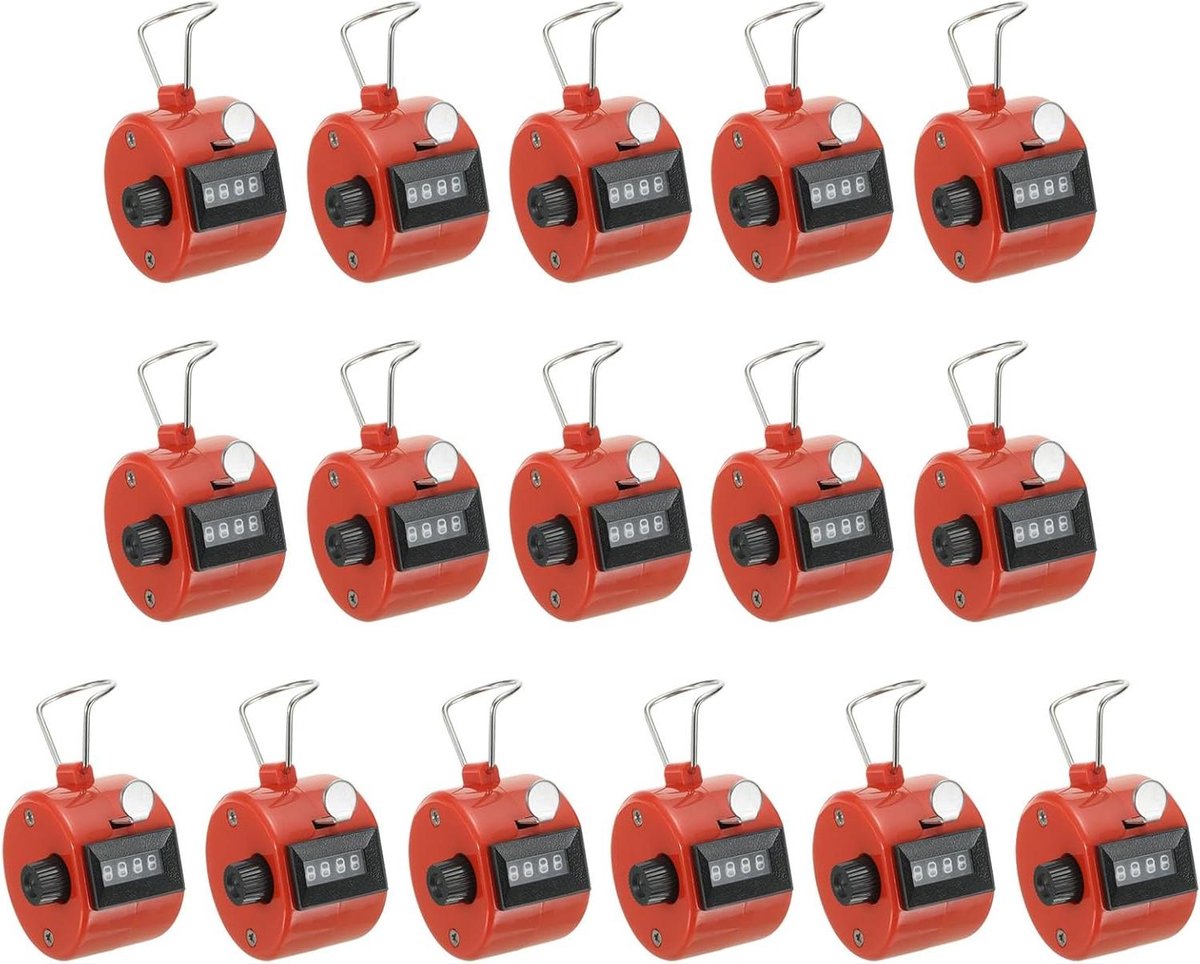 Clicker Teller - Handteller Tally - Data Tellen - Mechanische Precisie - 55 x 43 cm - Rood
