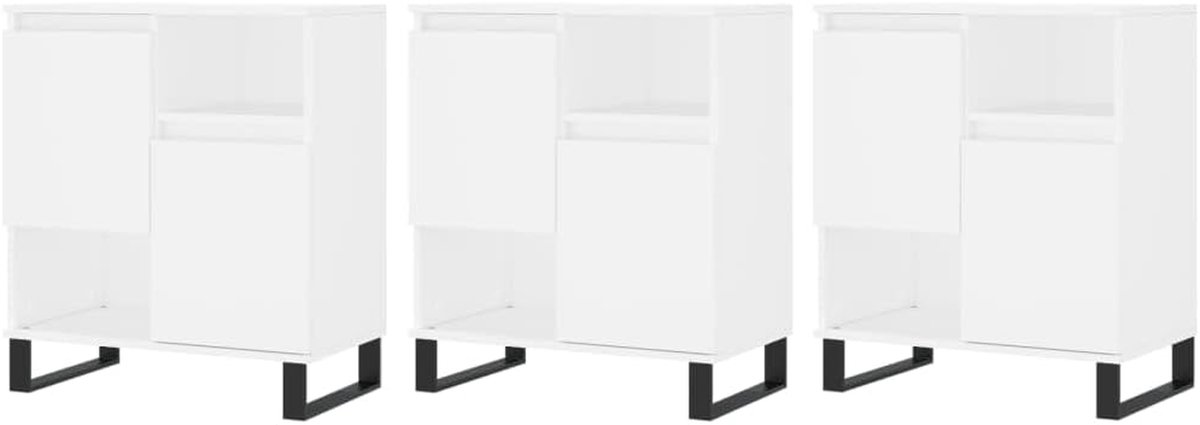 Dressoirs - Kastjes Set - Opbergen Woonkamer - Tijdloze Uitstraling - 180 x 35 x 70 cm - Hoogglans Wit