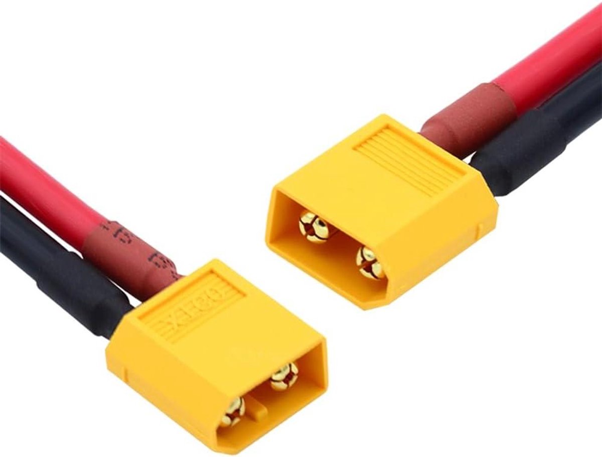 XT60 Verlengkabel - Connector Kabel - Stroom Verbinding - Vergulde Stekker - 50cm - Zwart