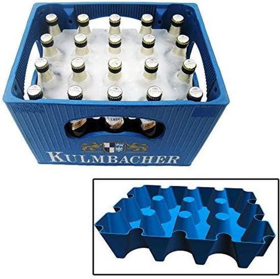 Bierkoeler Ijsvorm - Krat Koeler - Bier Koel Houden - Past In Krat - Voor 20 Flessen - Blauw — afbeelding 4