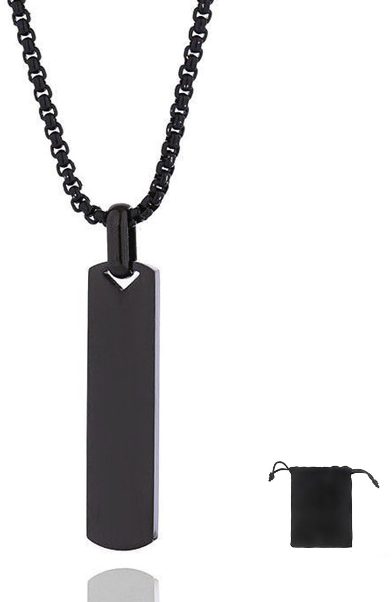 Halsketting van roestvrij staal voor dames en heren, met slangenketting, zwart, kerstcadeau voor jongens