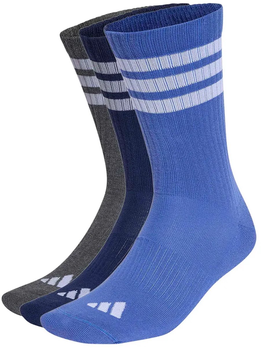 Adidas 3 Stripes Cushioned Sportswear Crewsokken 3 Paren Veelkleurig Grijs
