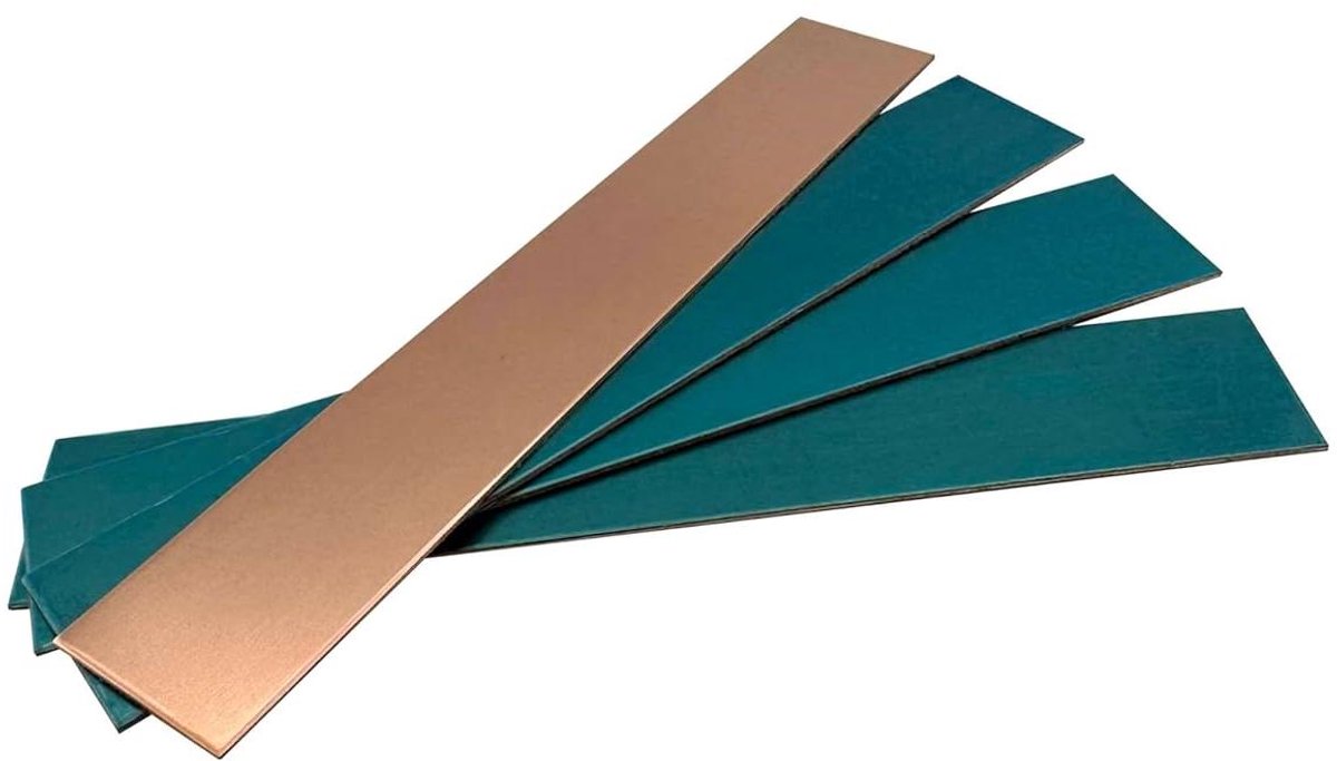 Koperplaat Stroken - Metalen Platen - Hobby Ambachten - Beschermfolie - 4 Stuks 150mm - Koper