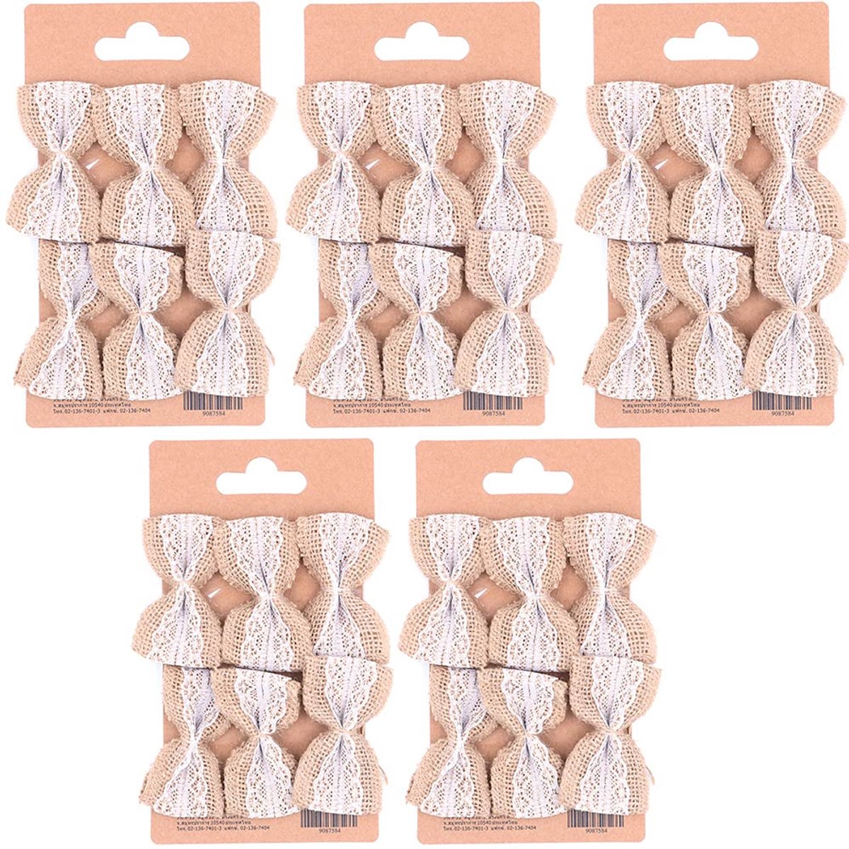 30 stks Hessische jute Kant Bogen Versiering Rustieke Bruiloft Party Kerstboom Craft Decoratie