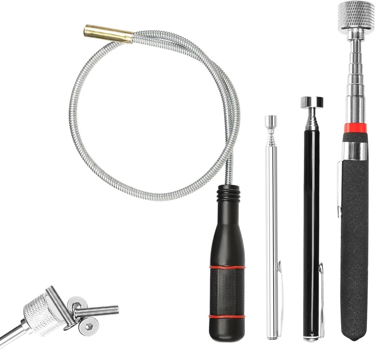 Magnetische Telescoopstang - Flexibele Magneet - Onderdelen Oppakken - Telescopisch Verstelbaar - 550 mm - Zilver