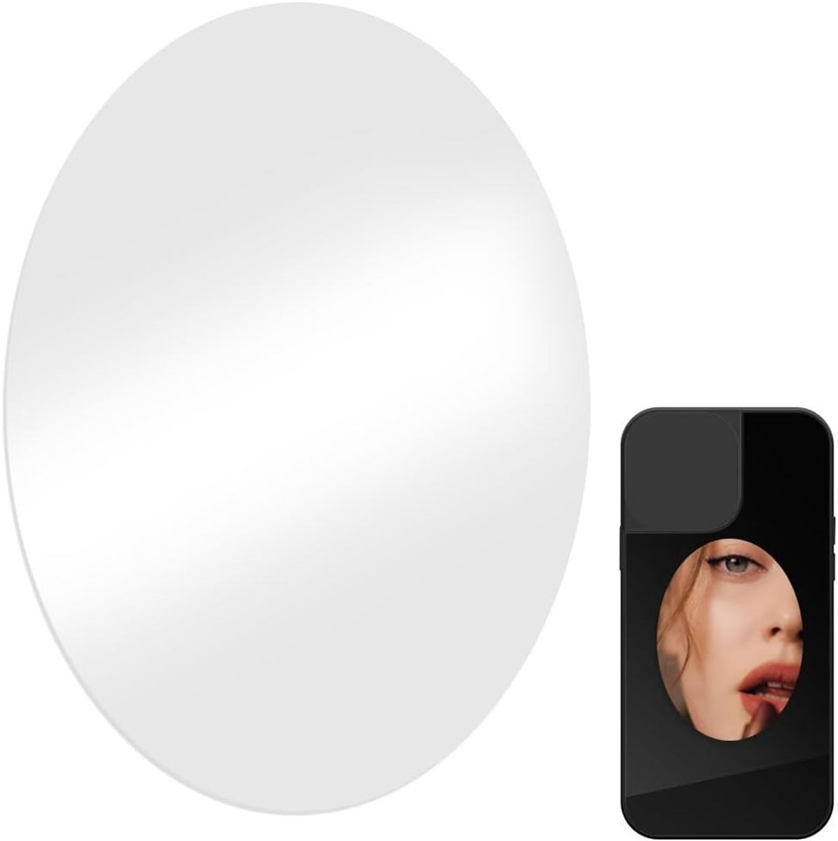 Ovale Spiegel Stickers voor Telefoon en Makeup - 4 Stuks Mini Decoratie voor Smartphone en Accessoires