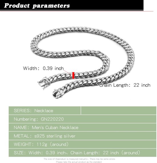 Massieve Cubaanse halsketting, breed, 10 mm, 925 sterling zilver, Cubaanse ketting, 40 - 80 cm, grote rock, punk, hiphop, Miami, cadeau, sieraden, feest, verjaardag voor heren — afbeelding 5