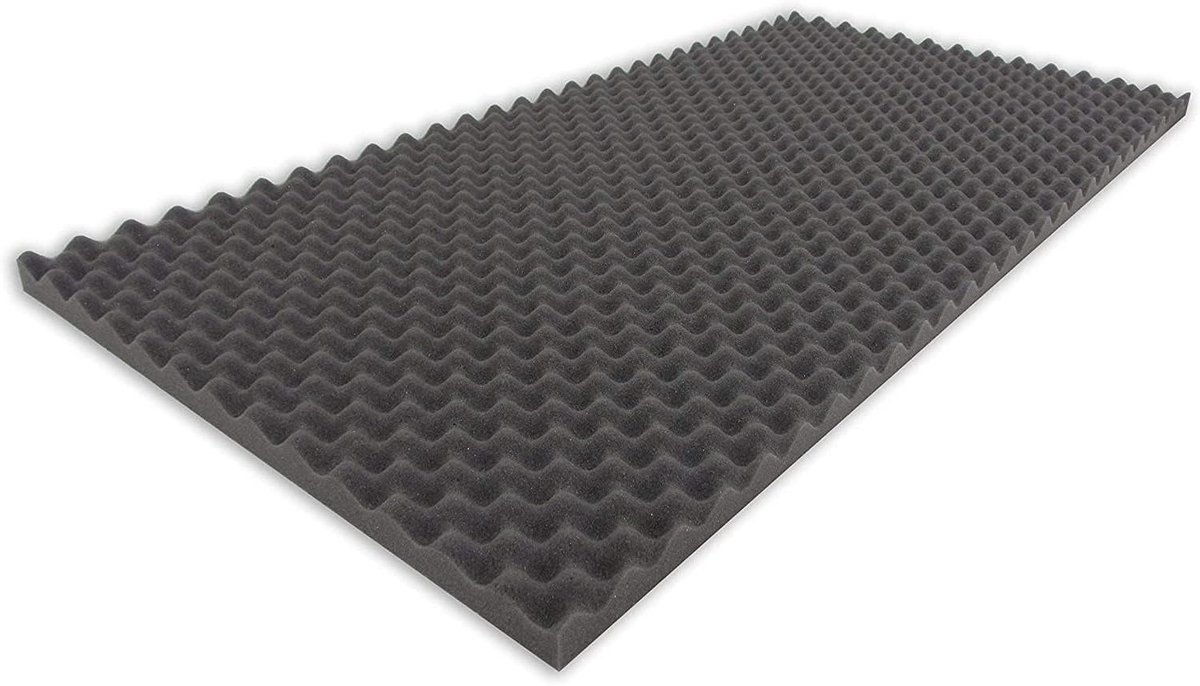 Akoestisch Schuim - Geluidsisolatie Mat - Geluidsisolatie Ruimte - Getest op Schadelijke Stoffen - 100x200x2 cm - Antraciet Zwart
