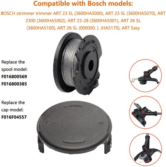 Vervangend maaidraad (4 rollen, F016800569 spoelen) - geschikt voor Bosch EasyGrassCut accugrasmaaiers - 1,65 mm x 4,9 m — afbeelding 5