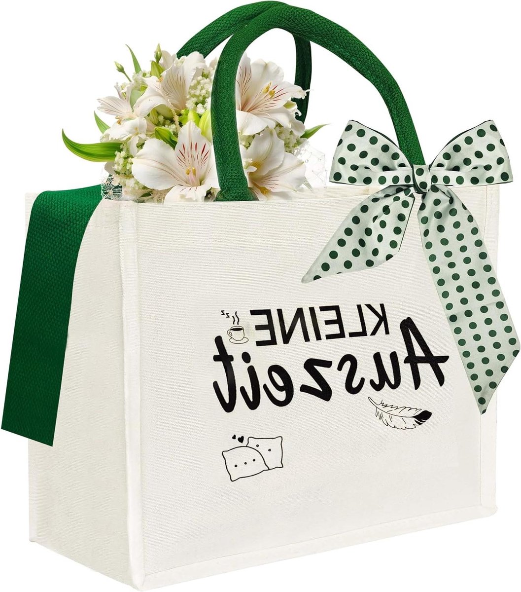 Geschenkmand Dames - Cadeautasje Cadeaumand - Cadeau Verpakken - Met Stippen Lint - 30x26x16 cm - Groen