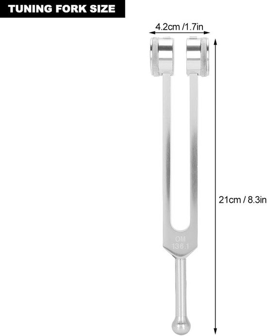 Dailygoods- Stemvork Helende Stemvork 128 Hz - Stemvorken Set - Stemvork Medisch - Aluminiumlegering - Geluidsherstellende Therapie - Inclusief Hamer - Geluidstherapie van Dailygoods — afbeelding 2