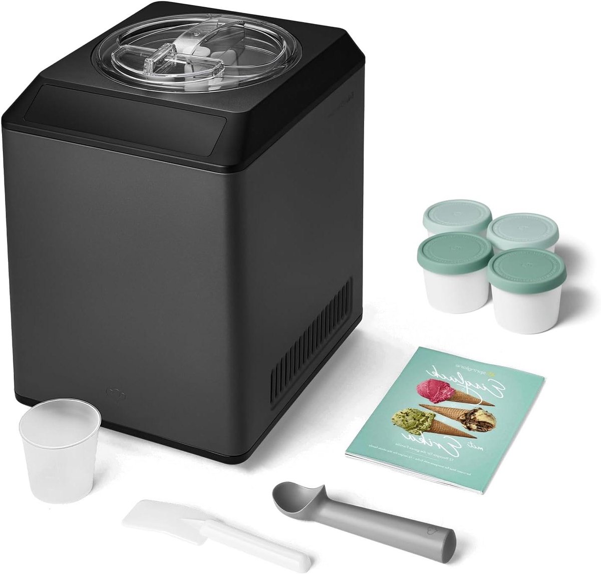 IJsmaker met Compressor - Yoghurtmaker Dessertmaker - Zelf IJs Maken - Zelfkoelend Systeem - 2.5 Liter - Antraciet