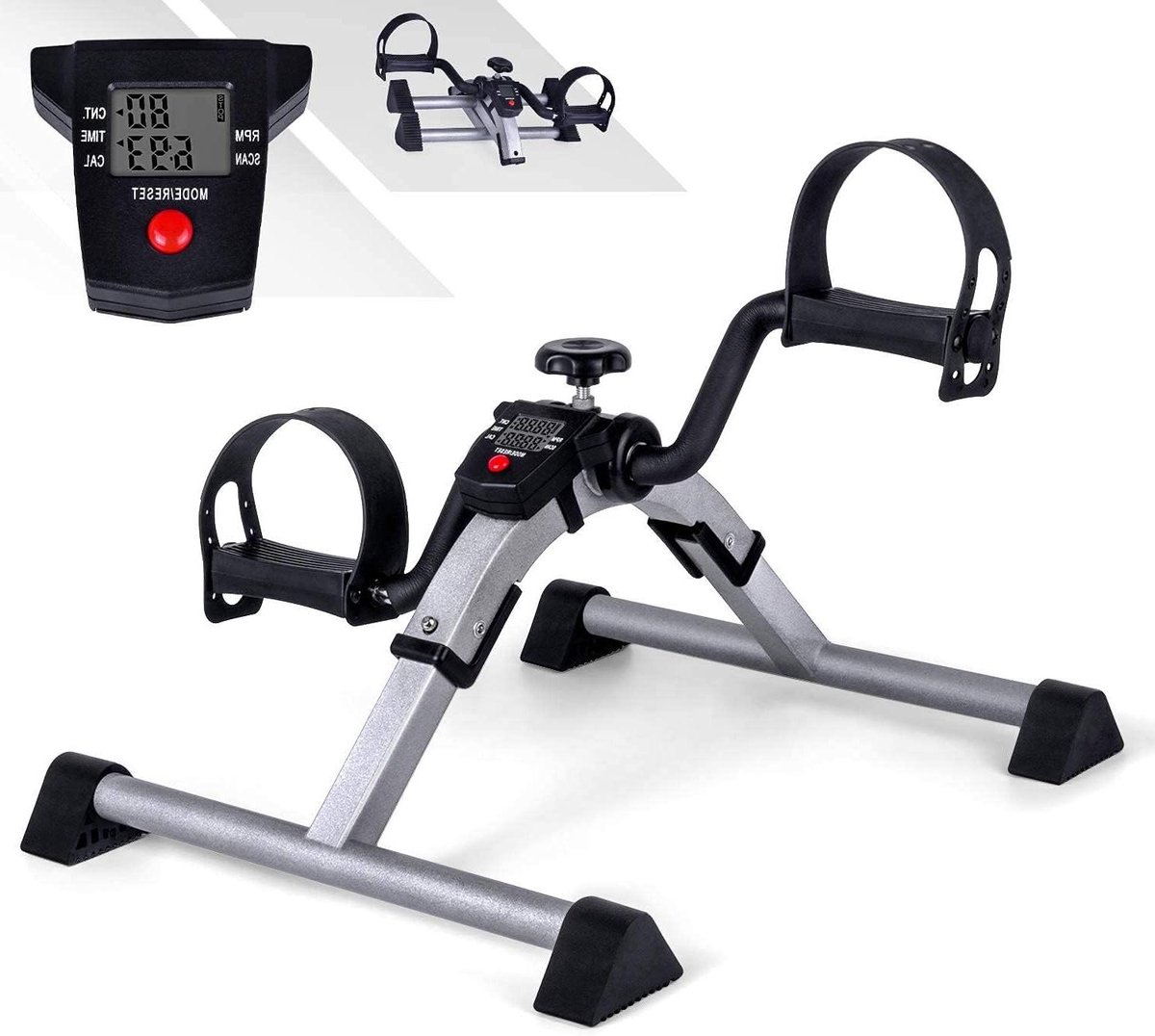 Mini Fiets Pedaaltrainer - Hometrainer Arm Been - Thuis Fitness - LCD Monitor - 48 x 39 x 24 cm