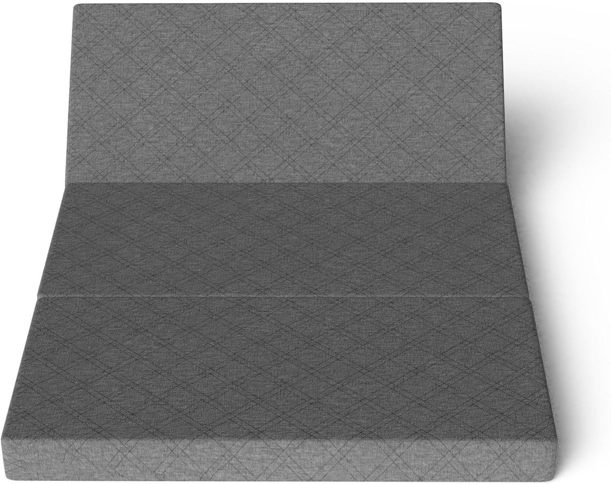 Slaapbank Gastenmatras - Opklapbed Vouwmatras - Flexibele Slaapplek - Extra Dik Comfort - 195 x 120 cm - Donkergrijs