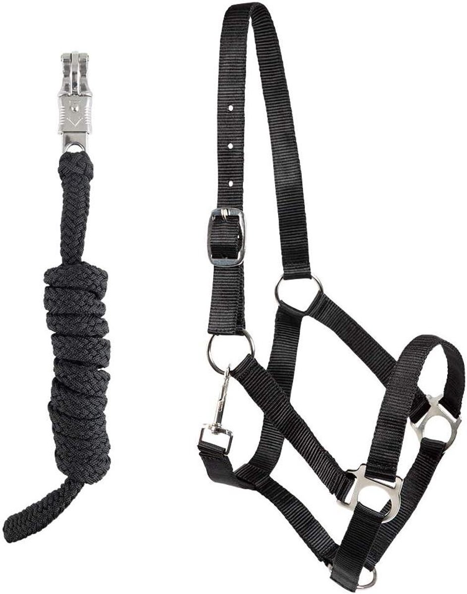 Halster met Touw Set voor Paarden en Pony's, Verstelbaar en Duurzaam Kunststof