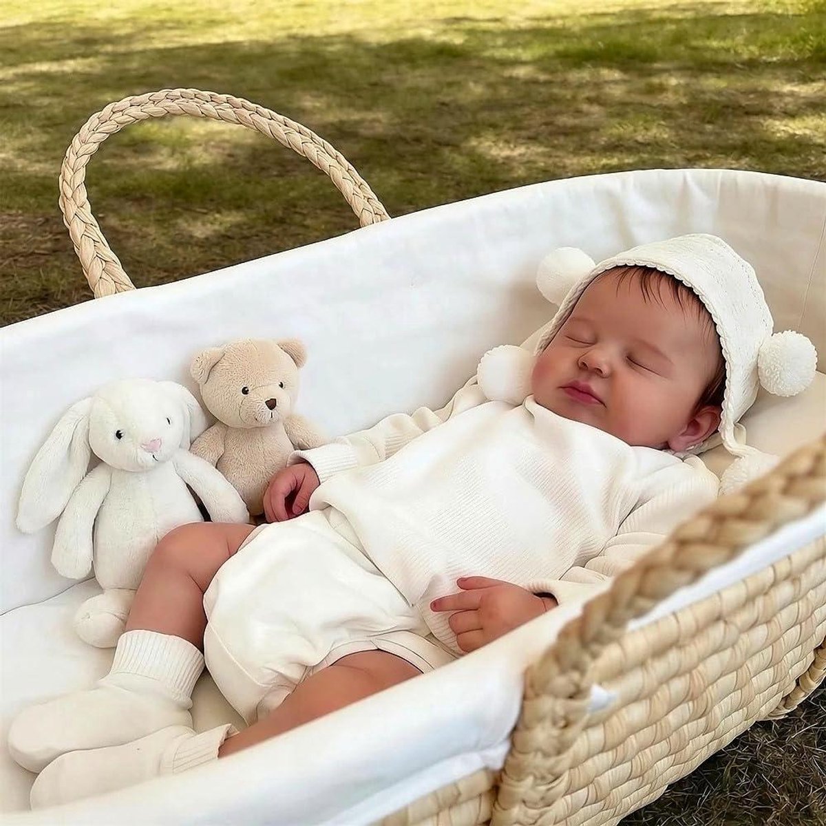 Reborn Baby Pop - Levensgrote Baby Pop - Spel en Ontwikkeling - Volledig Siliconen - 50 cm - Wit