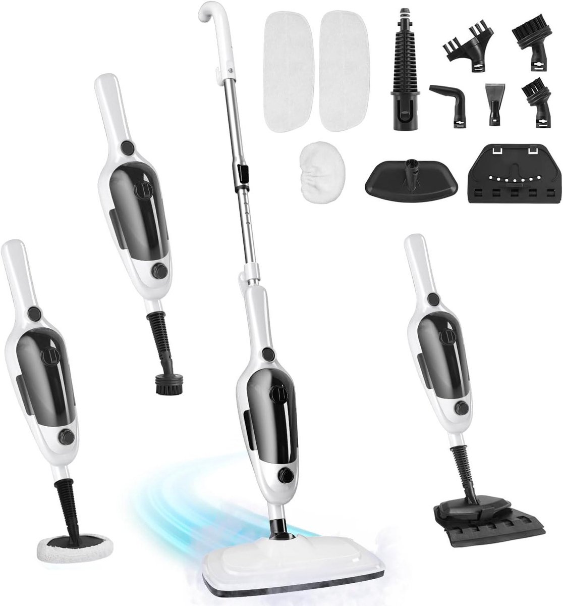 Stoomreiniger Mop - Multifunctionele Stoomreiniger - Huishoudelijke Schoonmaak - 11-in-1 Accessoires - 450 ml Tank - Wit