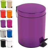 Cosmetica emmer - Prullenbak pedaalemmer - Afval scheiden - Met uitneembare binnenemmer - 5 liter - Lila