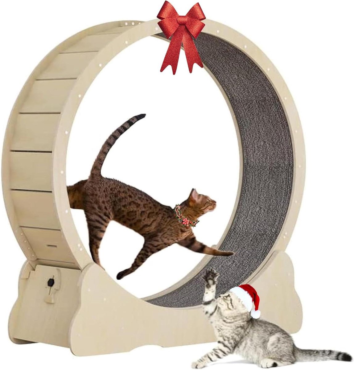 Katten Loopband - Kattenmolen Kattenfiets - Katten Actief Houden - Stil Ontwerp - 80 cm - Houtkleur