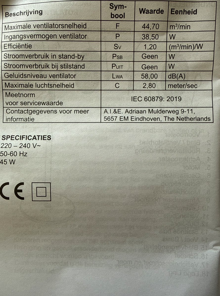 Kinzo Staande ventilator met 3 snelheden — afbeelding 2