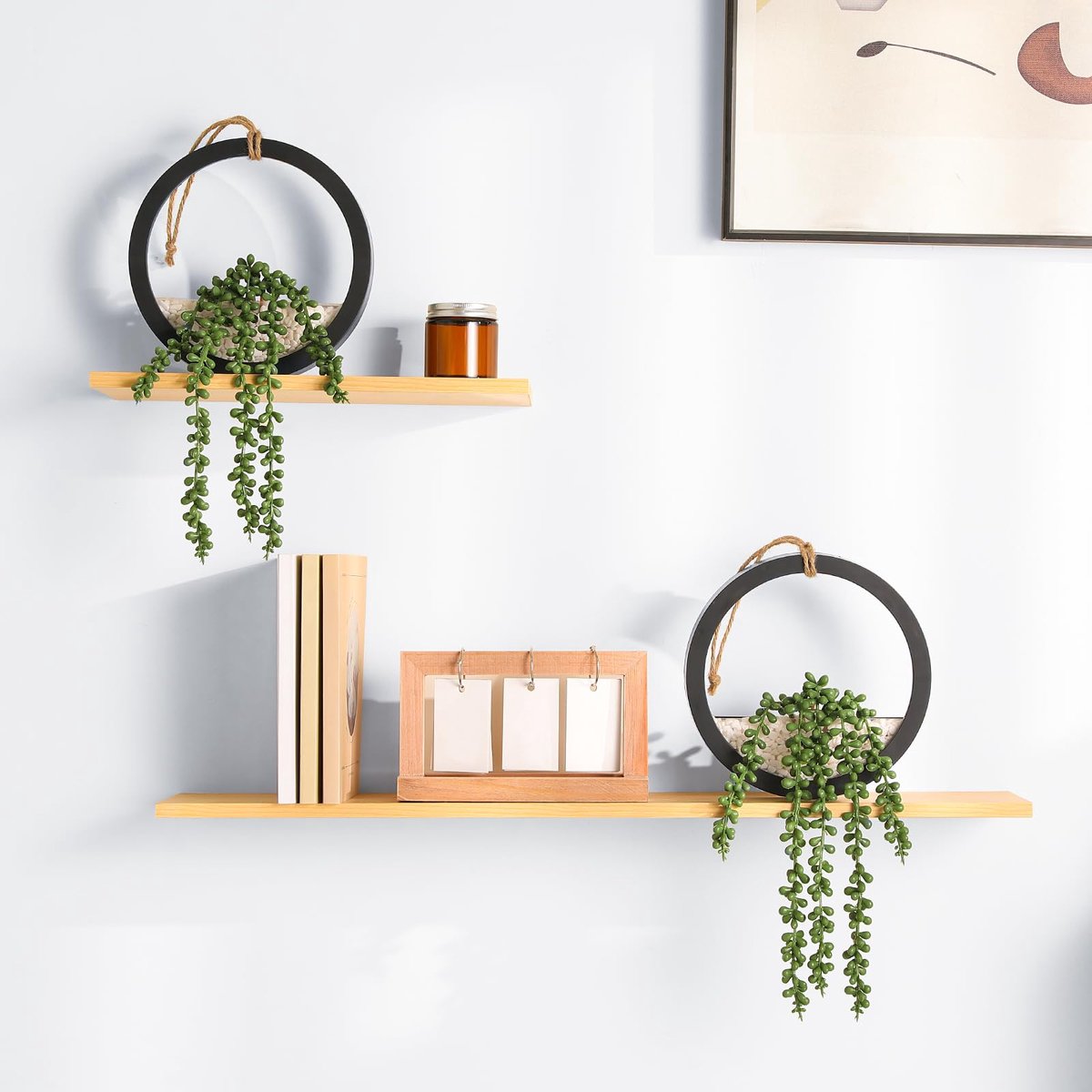 Kunstmatige vetplanten om op te hangen, 31,8 cm, kunstparelsnoer