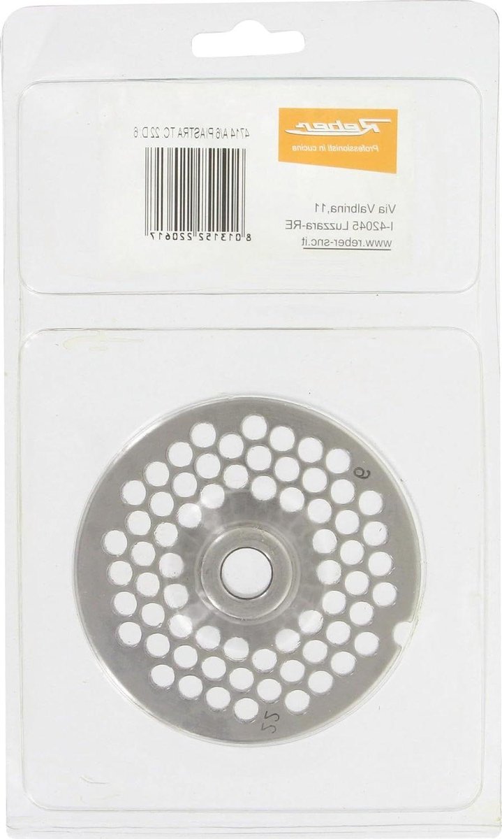 Vleesmolen Schijf - Geperforeerde Plaat - Vlees Malen - Diameter 22 - 6 mm - Zilver