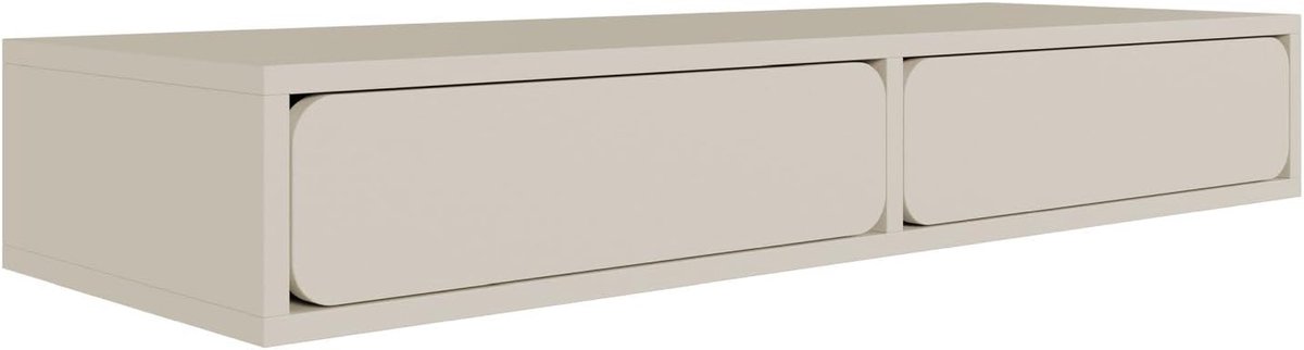 Make-uptafel - Kaptafel Schminktafel - Schoonheidsroutine - Push-to-open laden - 110 x 35 x 17 cm - Grijs-beige