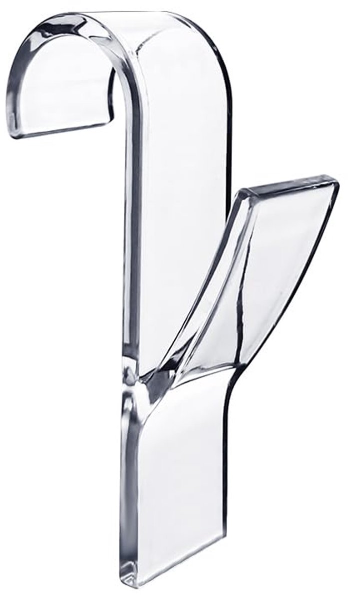 2x Handdoekhaak - Deurhaken - Radiatorhaken - Haakjes - Haken - Ophanghaken - Towel hooks - 10 cm - Kunststof - Transparant - Jonyx