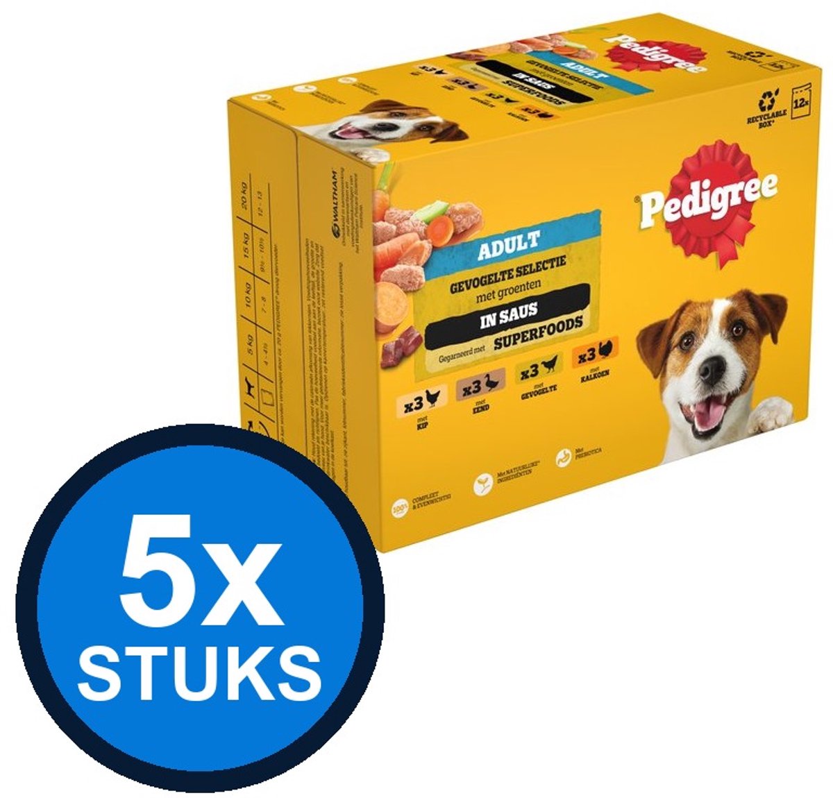 Pedigree Pedigree - Pouch Adult Saus Gev Sel Multipack (12x100g) - Hondenvoer Natvoer - 1.2 kg