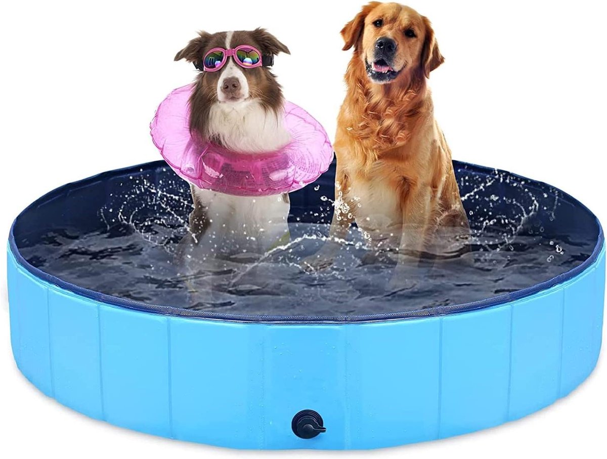 Huisdier Bad Wastafel - Huisdier Zwembad - Huisdier Verkoeling - Opvouwbaar PVC - 80x20cm - Blauw