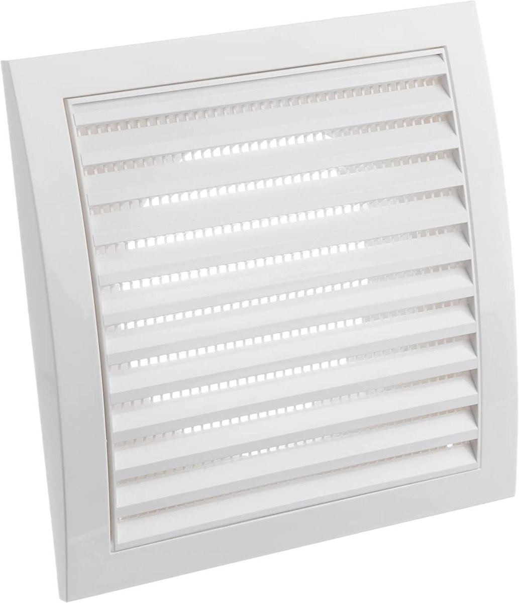 Ventilatierooster met insectenwering - Afsluitrooster kunststof - Ventilatie van ruimtes - Geïntegreerde insectenbescherming - Ø 125 mm - Wit