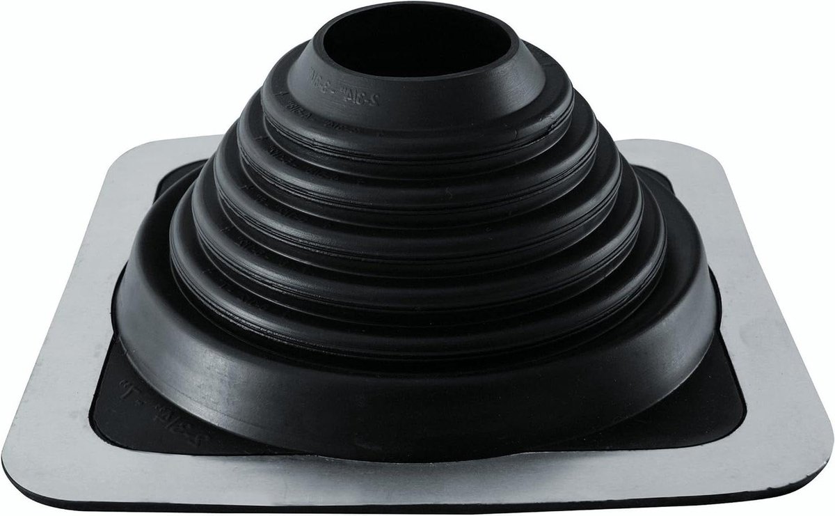 Dakdoorvoer Flens - Roof Sealing Flange - Dakafdichting - Flexibele EPDM - 70-178mm - Zwart