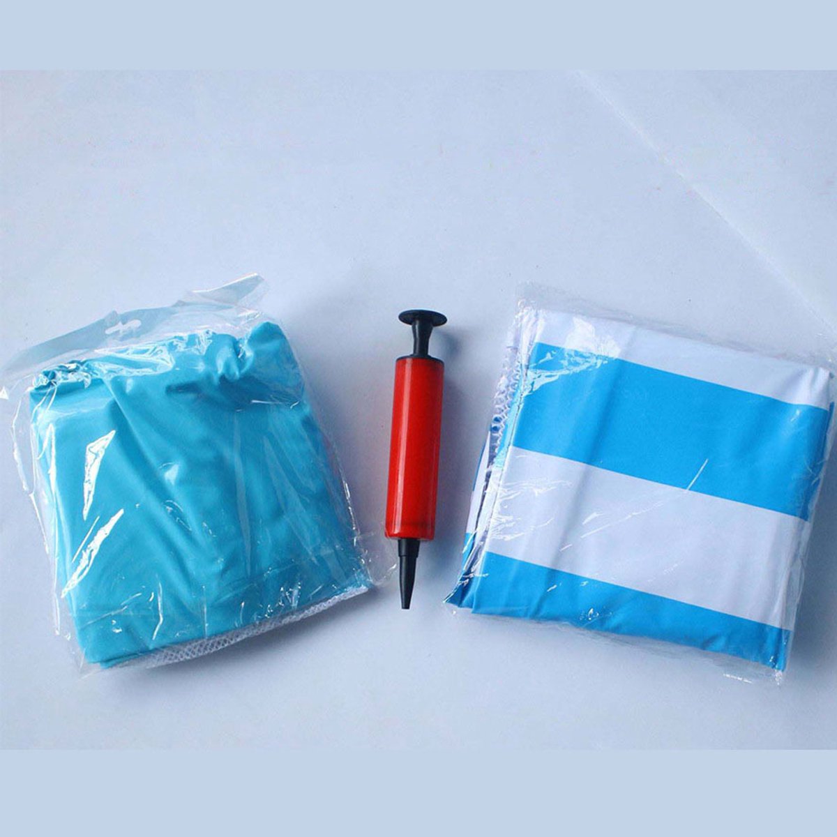 Opblaasbaar zwembed - Drijvend bed - Strandstoel - Watermatras - Waterhangmat - Opvouwbaar - Inclusief luchtpomp, kan tot 200 kg dragen - 125 x 70 cm - Geschikt voor zwembaden, stranden en meren - Roze rood – foto 4