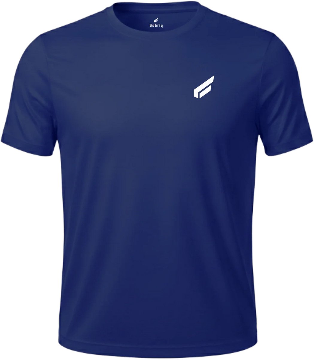 Gabriq Performance Sportshirt Heren Blauw – Sneldrogend & Ademend – Padel, Tennis & Fitness