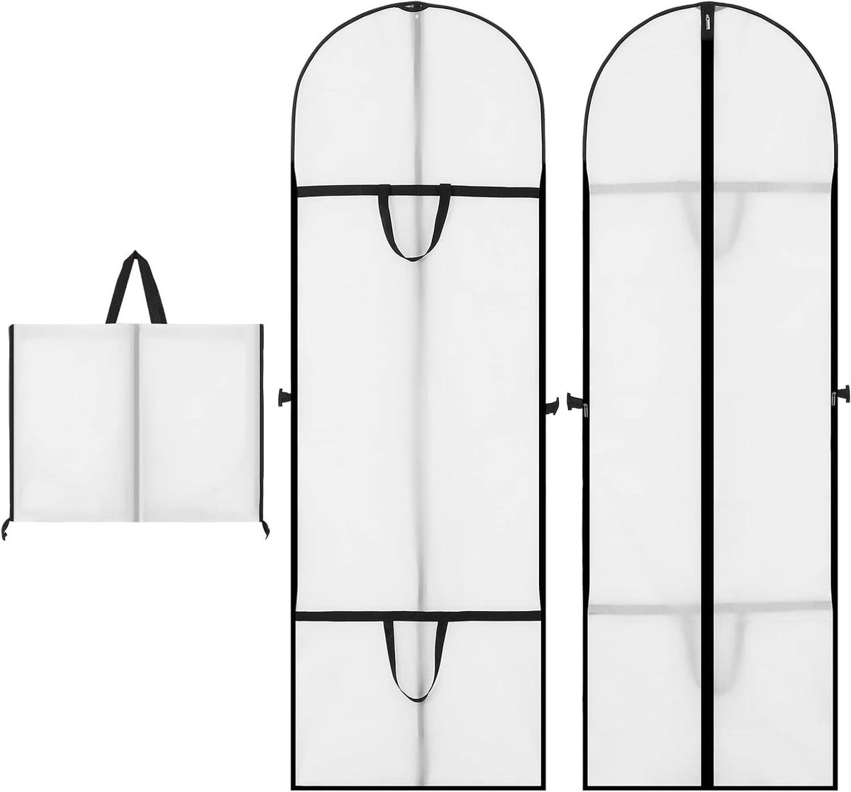 Kledinghoezen Set - Kleding Beschermers - Kleding Opbergen - Stof en Waterafstotend - 2 Stuks 180cm - Wit