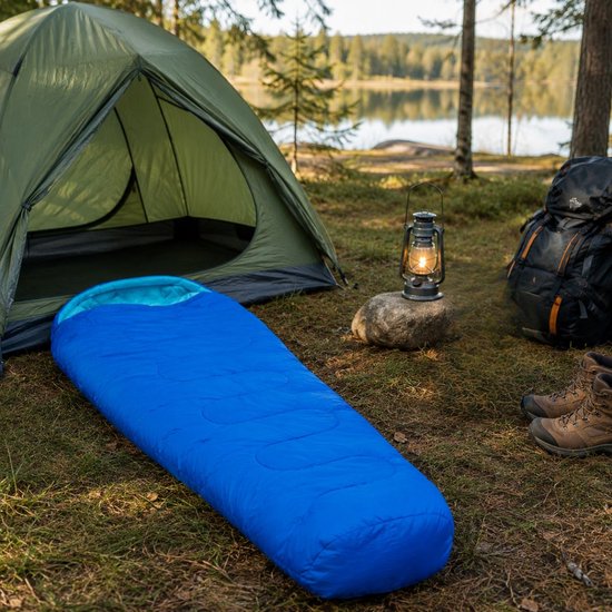 Camp Active Mummy Slaapzak - Zomerslaapzak voor 5°C tot 10°C - 210 x 80 cm - Blauw van Camp Active — afbeelding 5