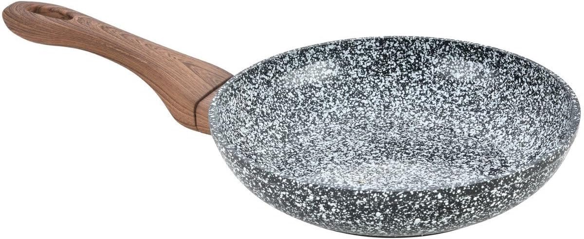 Koekenpan - Bodem pan - Dagelijks koken - Krasbestendige binnenzijde - 24 cm - Zwart