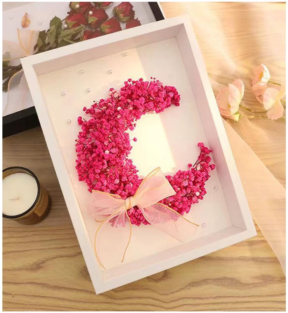 3D-schaduwbox A4 (210 x 297 mm), diep frame voor objecten tot 5 cm, objectlijst om te vullen, 3D-displaybox voor objecten, foto's, kunstwerken, herinneringen, bloemen en ambachten (wit, 5 cm)